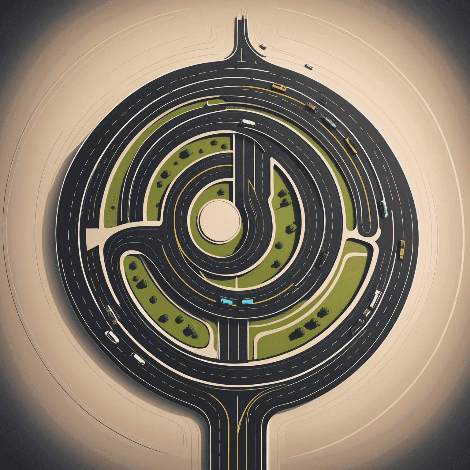 Road Plans UAE Logo - A stylized road with futuristic elements