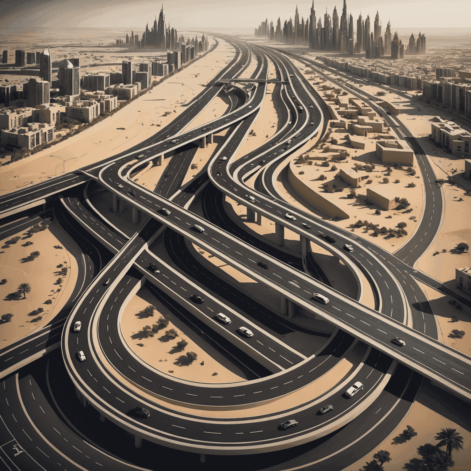 Road Plans UAE Logo - A stylized road with futuristic elements