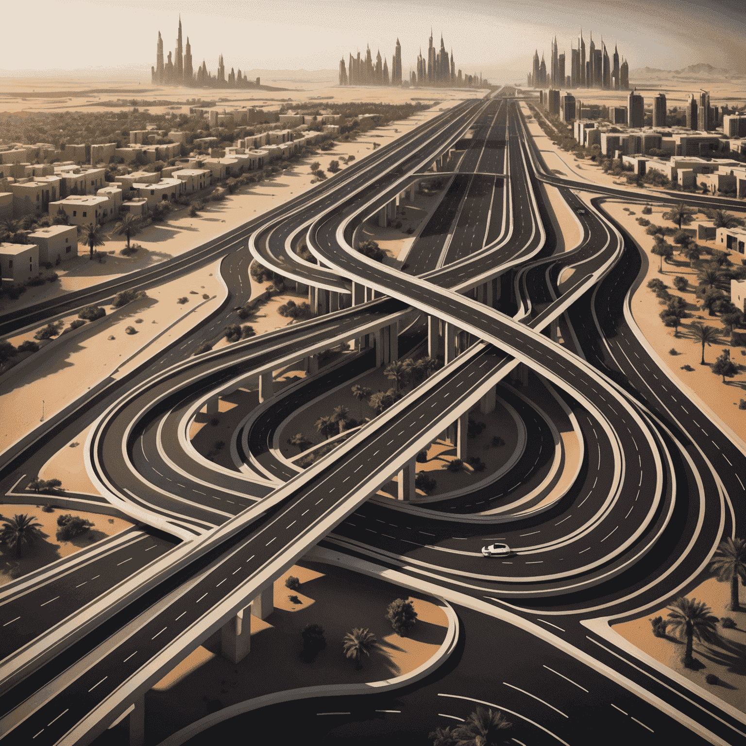 Road Plans UAE Logo - A stylized road with futuristic elements