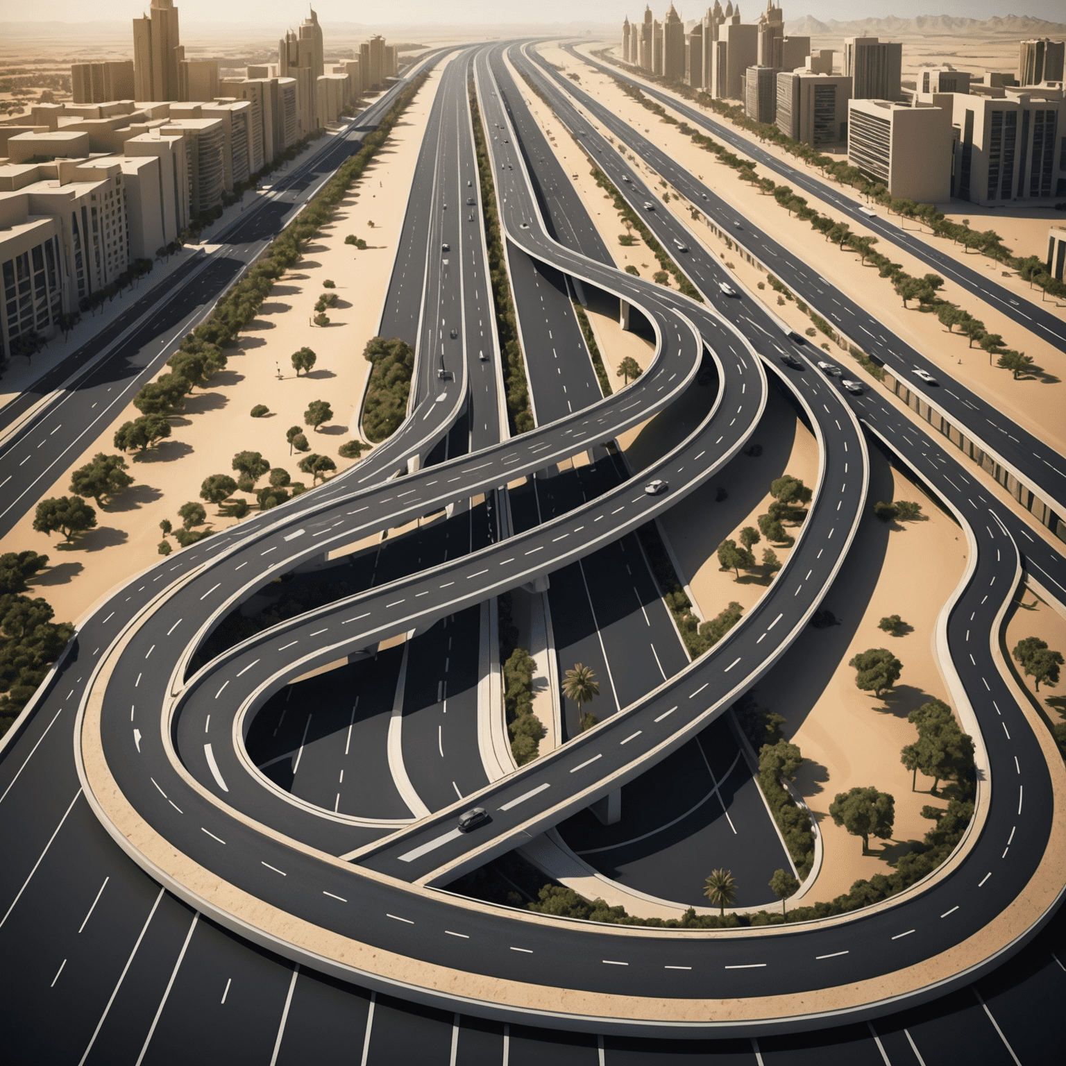 Road Plans UAE Logo - A stylized road with futuristic elements