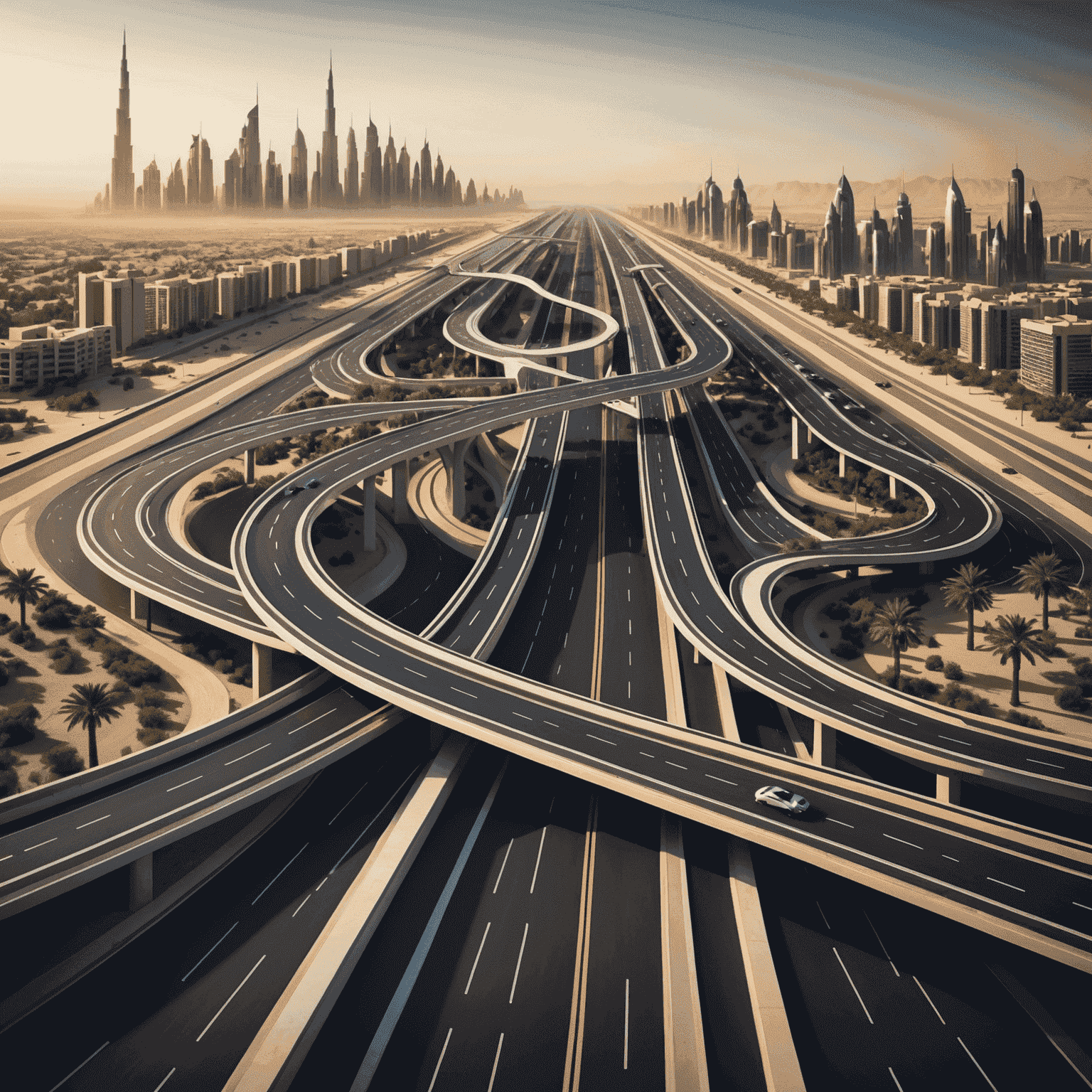 Road Plans UAE Logo - A stylized road with futuristic elements