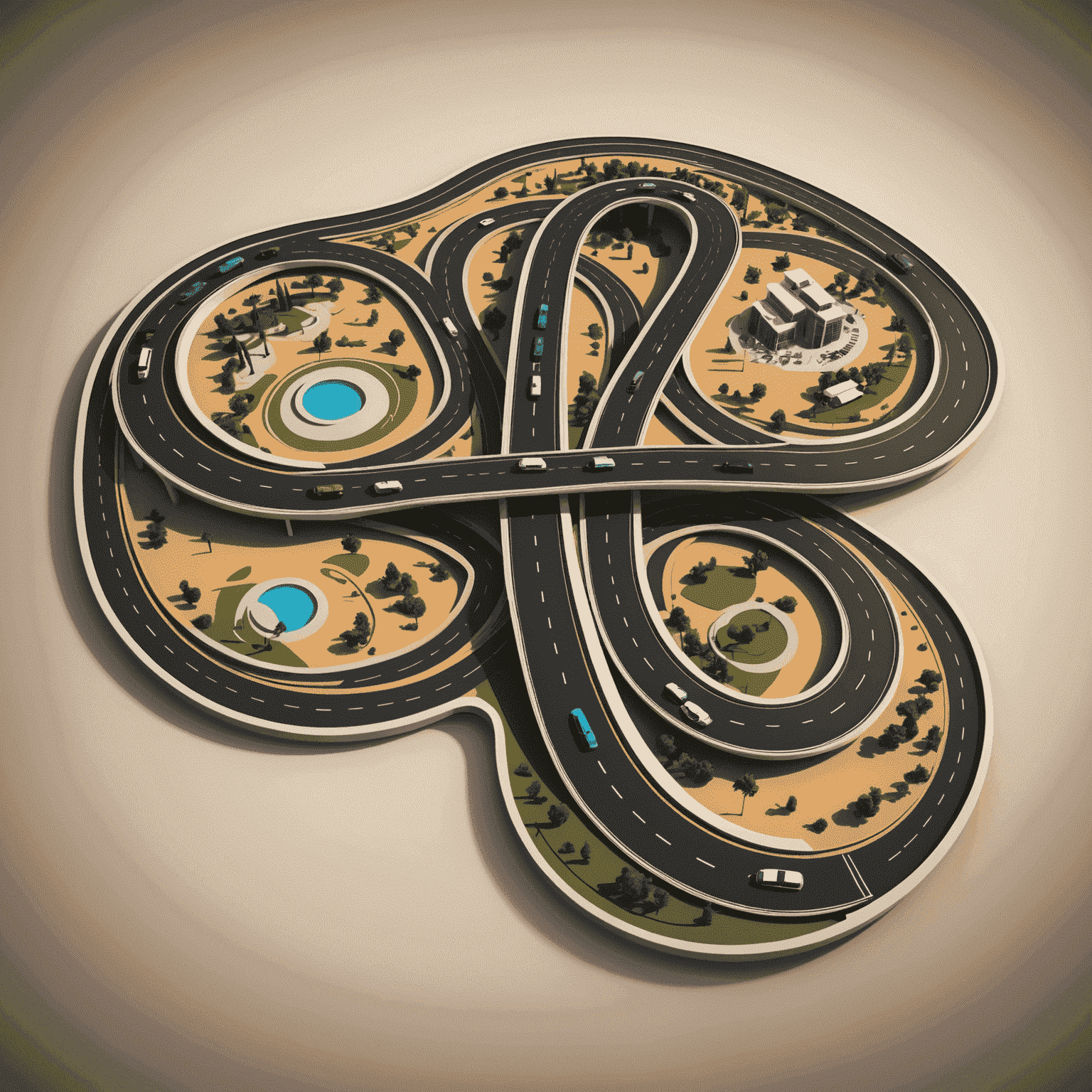 Road Plans UAE Logo - A stylized road with futuristic elements