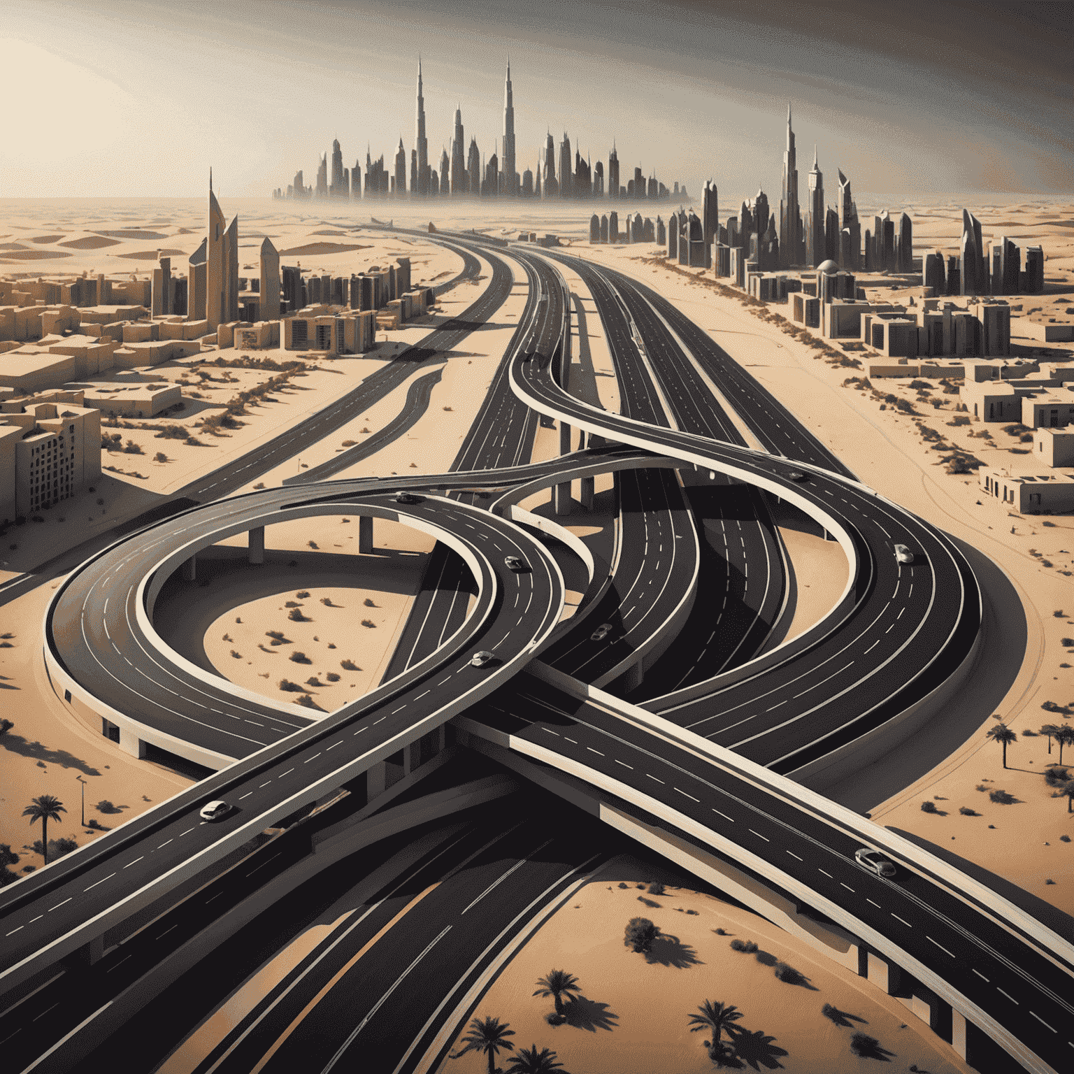 Road Plans UAE Logo - A stylized road with futuristic elements