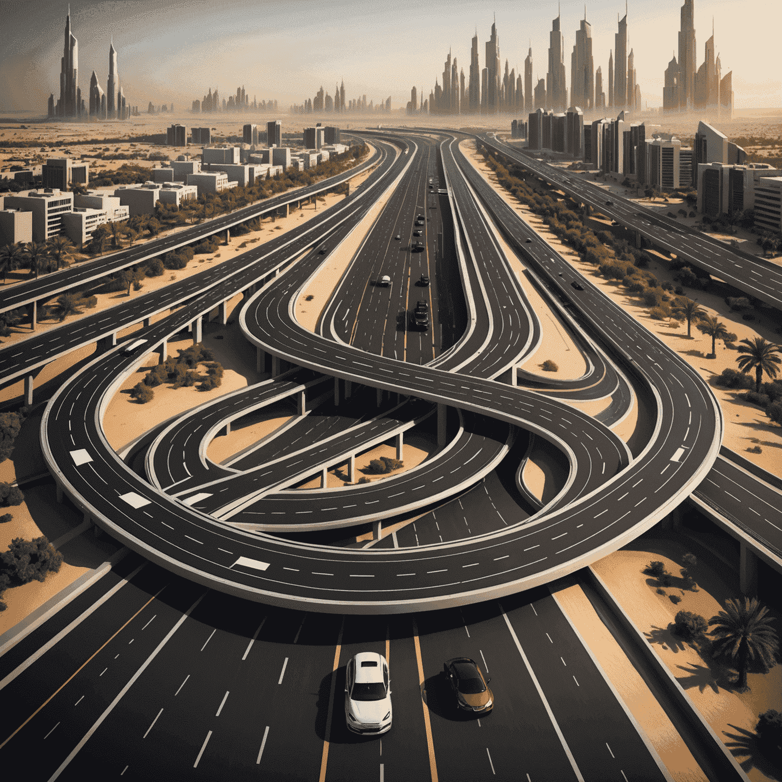 Road Plans UAE Logo - A stylized road with futuristic elements