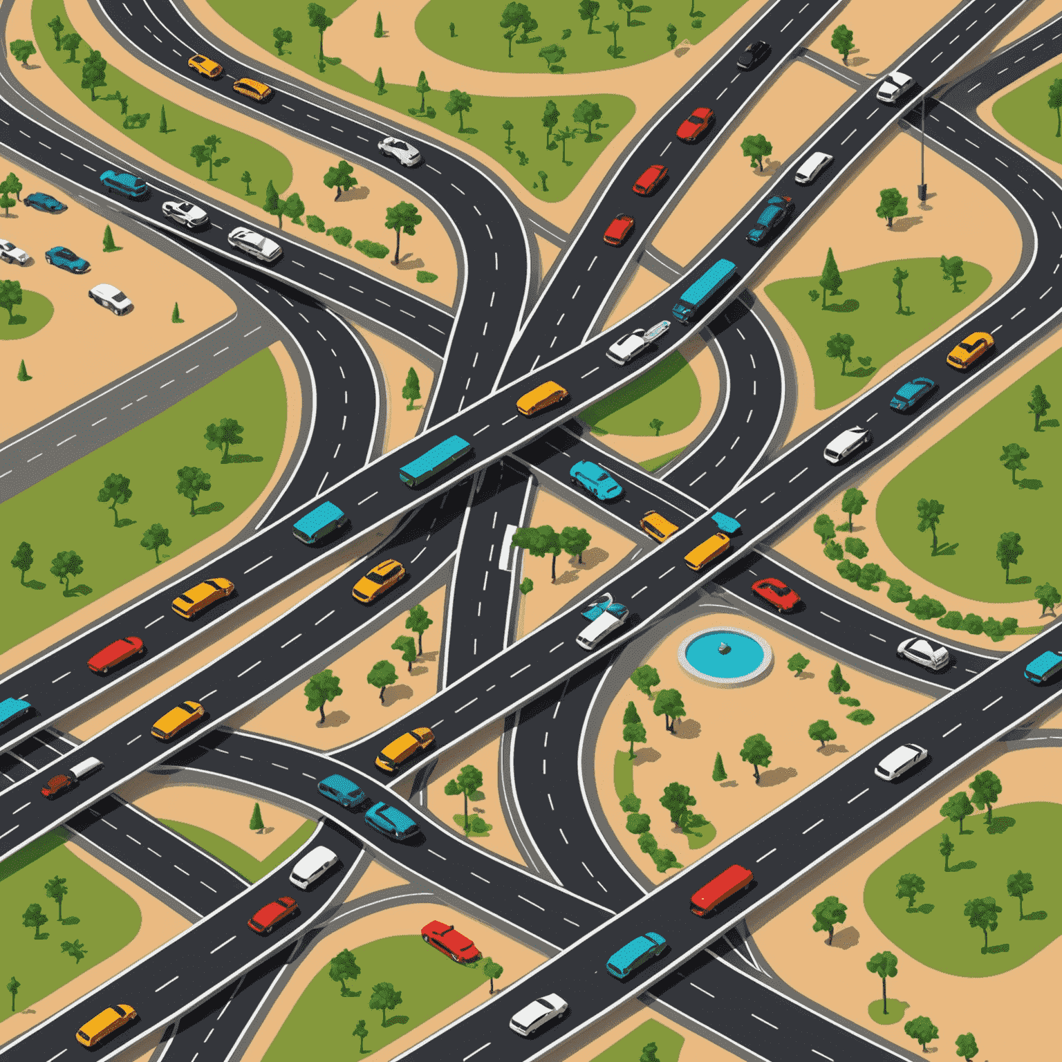 Illustration showing different types of road plans in UAE, represented as colorful power-up icons