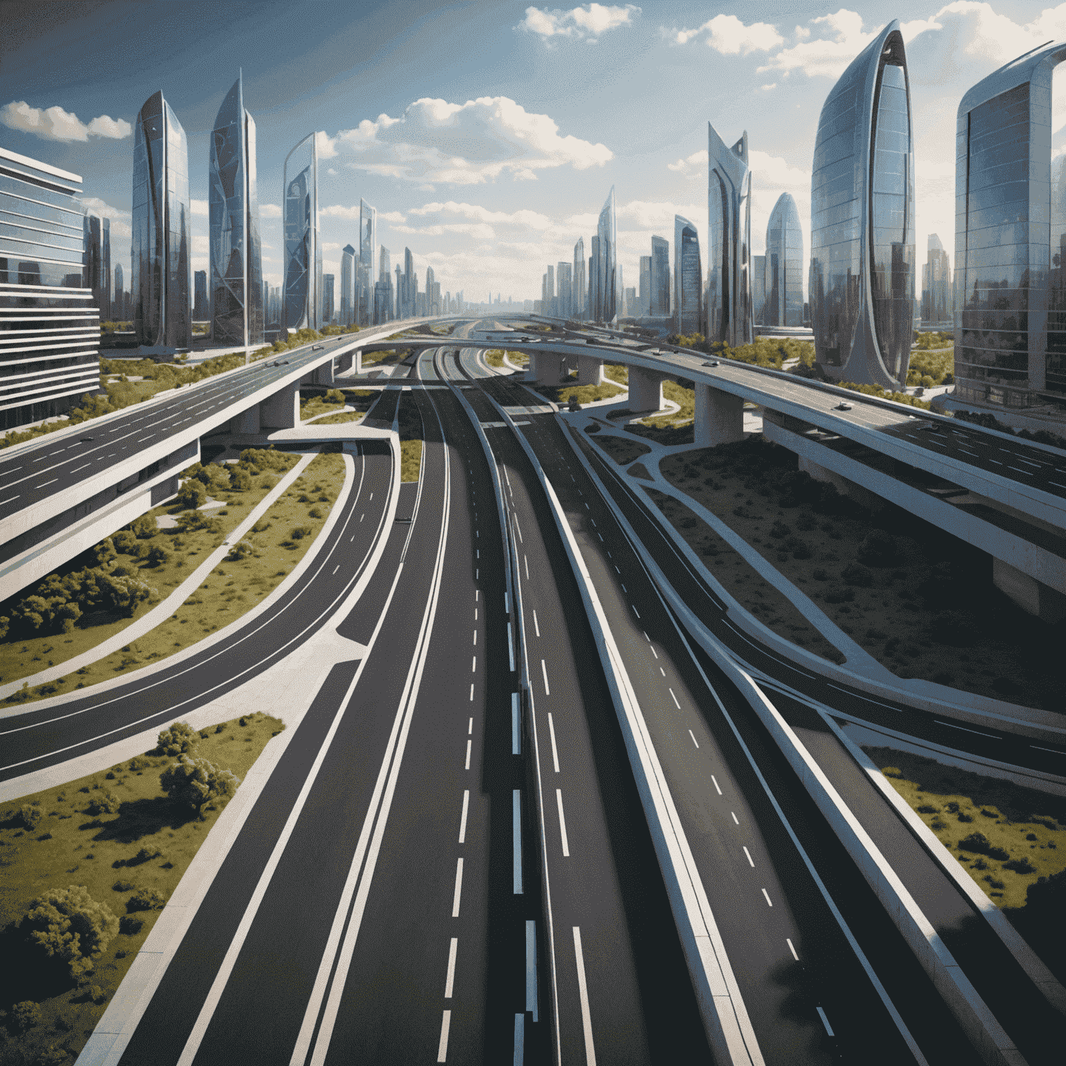 A futuristic road with basic features, representing the entry-level RTA plan