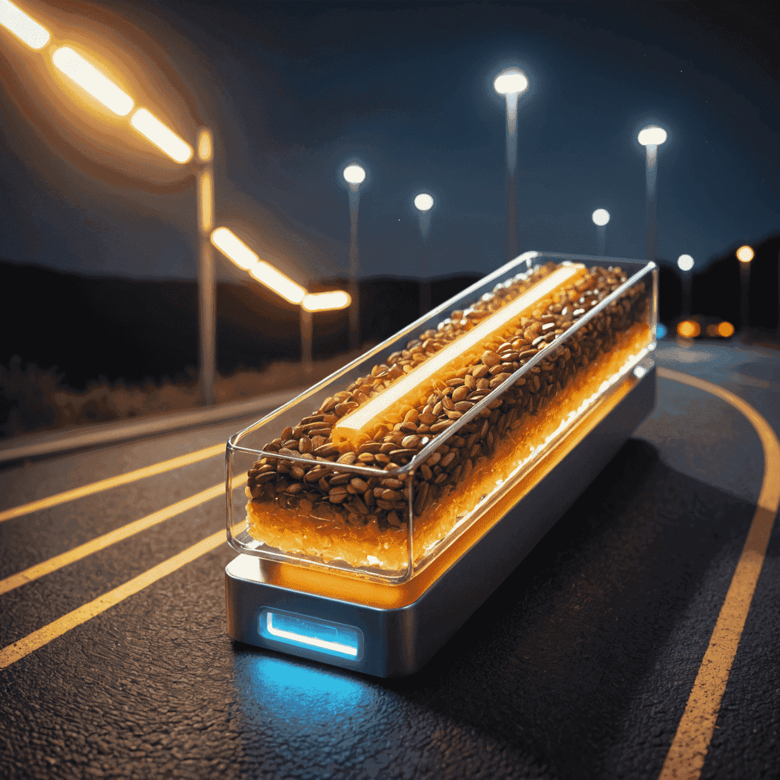 A glowing energy bar being filled up, representing the top-up process for road plans